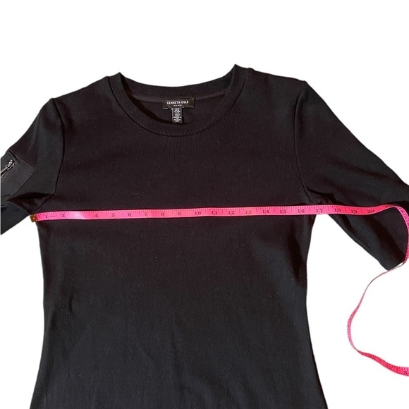 Kenneth Cole black long T-shirt dress with side pockets size m - Picture 4 of 8